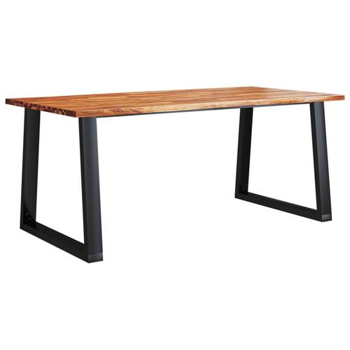 Spisebord med naturlig kant 180x90x75 cm massivt akacietræ