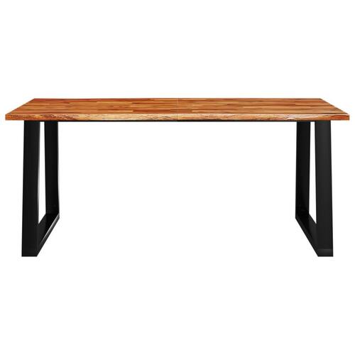 Spisebord med naturlig kant 180x90x75 cm massivt akacietræ