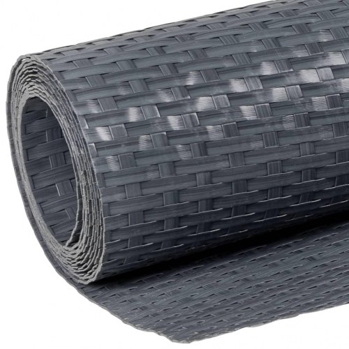 Altanafskærmning 500 × 100 cm i polyrattan - antracitgrå