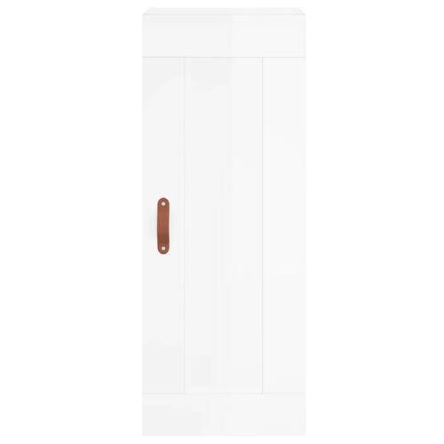 Skab 34,5x34x180 cm konstrueret træ hvid højglans