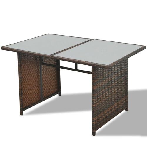 Haveloungesæt 10 dele med hynder polyrattan brun