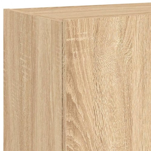 Væghængt tv-bord med LED-lys 80x35x41 cm sonoma-eg