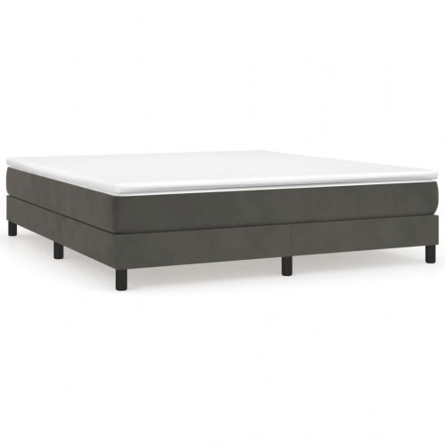 Boxspring sengeramme i fløjl - mørkegrå 160×200 cm