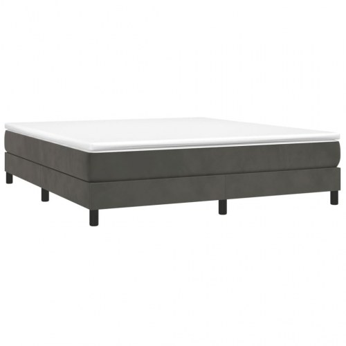 Boxspring sengeramme i fløjl - mørkegrå 160×200 cm