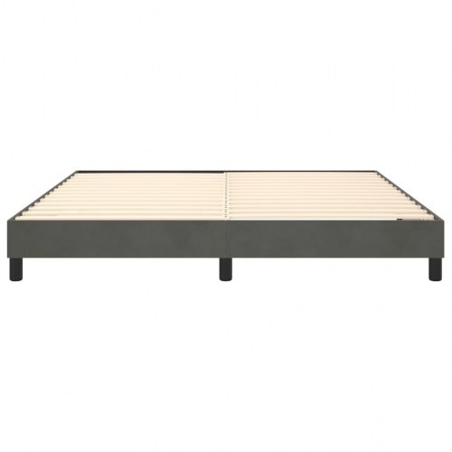 Boxspring sengeramme i fløjl - mørkegrå 160×200 cm