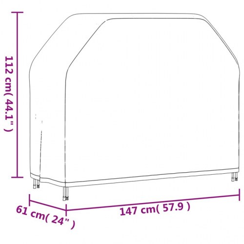 Grillovertræk 147x61x112 cm 420D oxfordstof sort