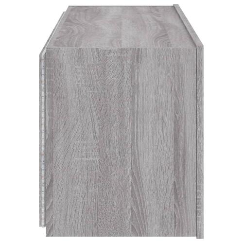 Væghængte tv-borde 2 stk. med LED-lys 60x35x41 cm grå sonoma-eg