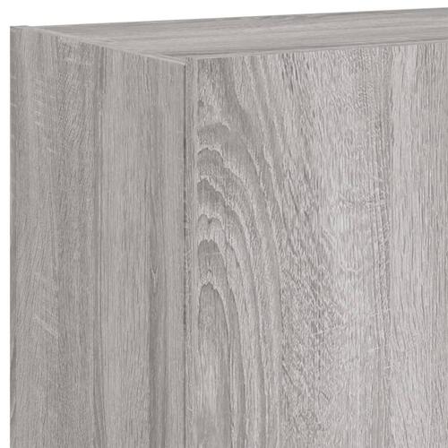 Væghængte tv-borde 2 stk. med LED-lys 60x35x41 cm grå sonoma-eg