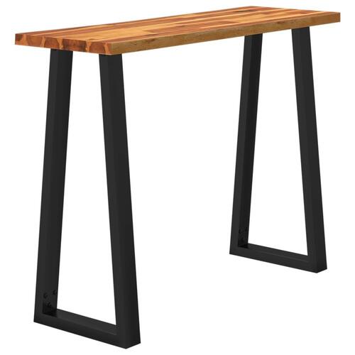 Konsolbord med naturlig kant 110x35x80 cm massivt akacietræ