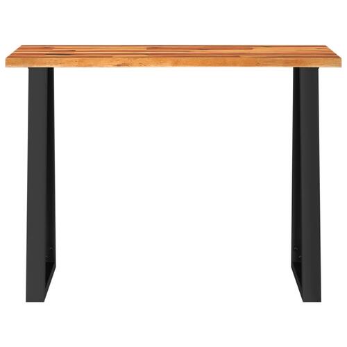 Konsolbord med naturlig kant 110x35x80 cm massivt akacietræ