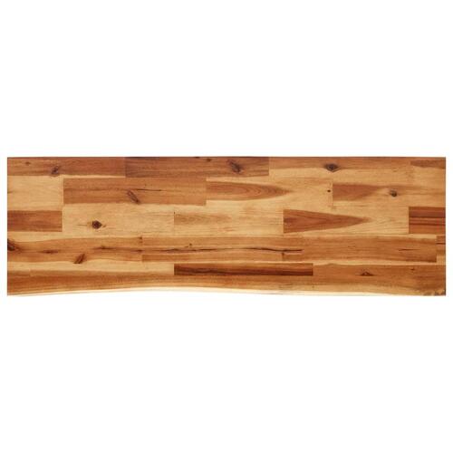 Konsolbord med naturlig kant 110x35x80 cm massivt akacietræ