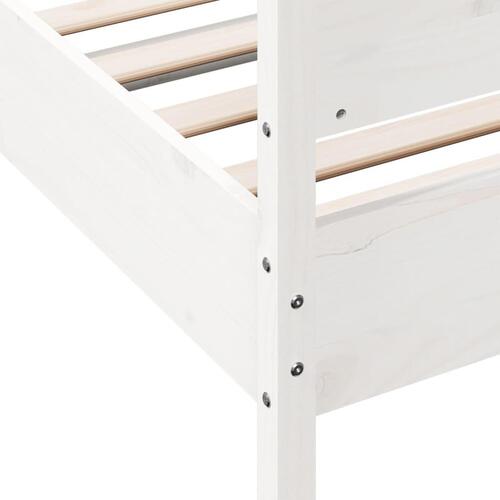 Sengeramme uden madras 100x200 cm massivt fyrretræ hvid