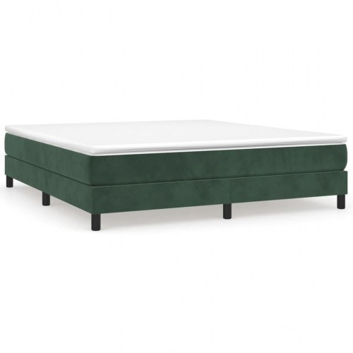 Boxspring sengeramme i fløjl - mørkegrøn 160 x 200 cm