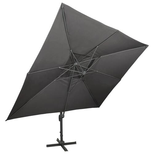 Hængeparasol med dobbelt top 400x300 cm antracitgrå