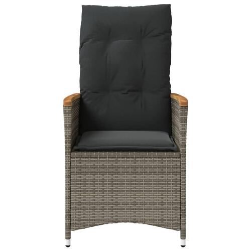 Havelænestole 2 stk. med hynder polyrattan grå