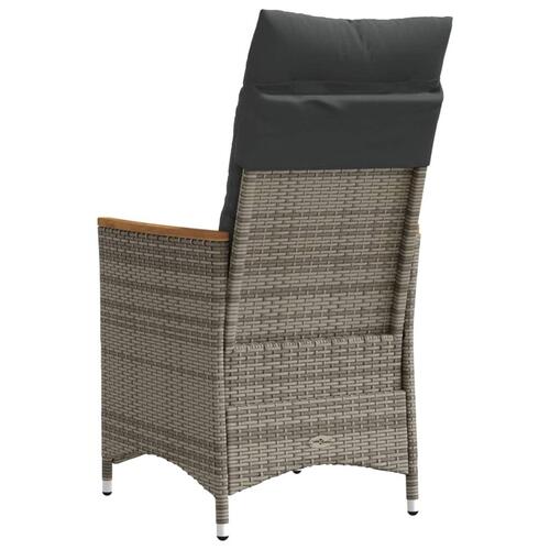 Havelænestole 2 stk. med hynder polyrattan grå