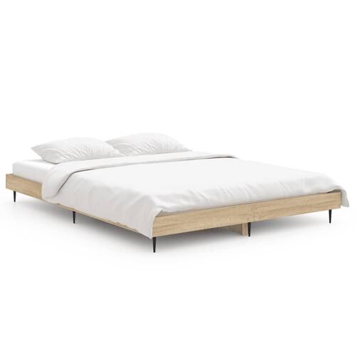 Sengeramme 140x190 cm uden madras konstrueret træ sonoma-eg