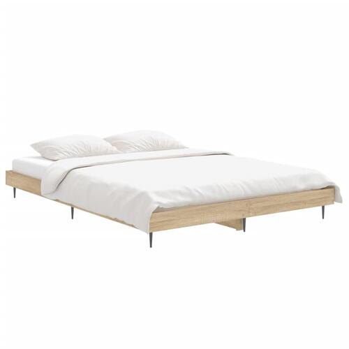 Sengeramme 140x190 cm uden madras konstrueret træ sonoma-eg