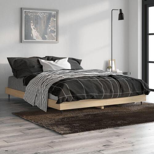 Sengeramme 140x190 cm uden madras konstrueret træ sonoma-eg
