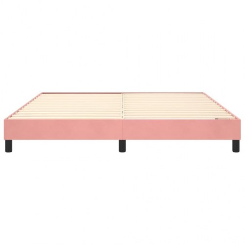 Boxspring sengeramme 160x200 cm i fløjl - lyserød