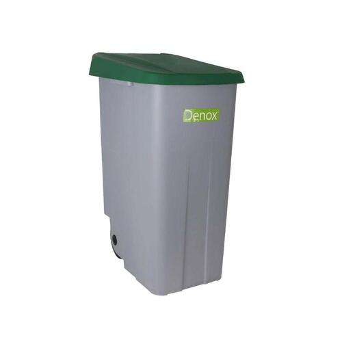 Skraldespand med hjul Denox 110 L Grøn 58 x 41 x 89 cm (2 enheder)