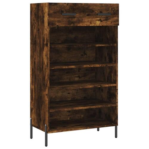Skoreol 60x35x105 cm konstrueret træ røget egetræsfarve