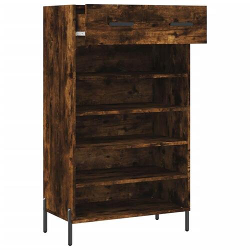 Skoreol 60x35x105 cm konstrueret træ røget egetræsfarve