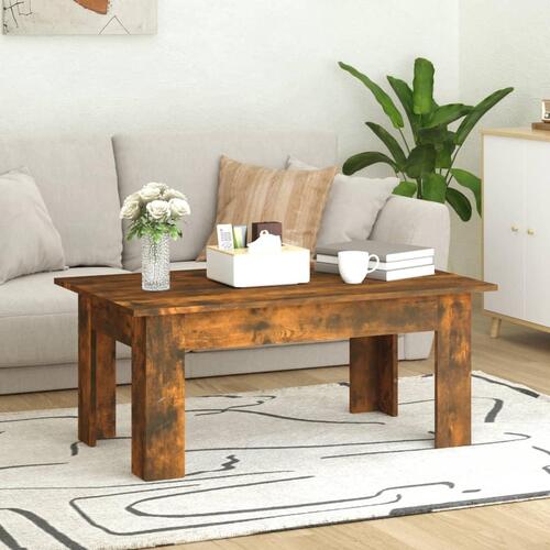 Sofabord 100x60x42 cm konstrueret træ røget egetræsfarve