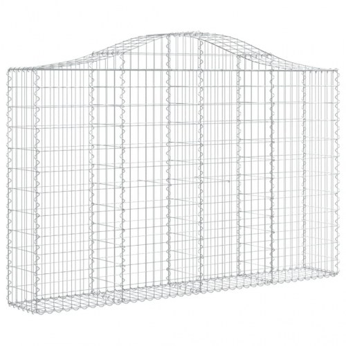 Buede gabionkurve 7 stk. 200x30x120/140 cm galvaniseret jern