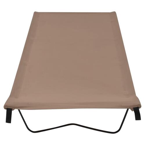 Campingsenge 2 stk. 180x60x19 cm oxfordstof og stål gråbrun