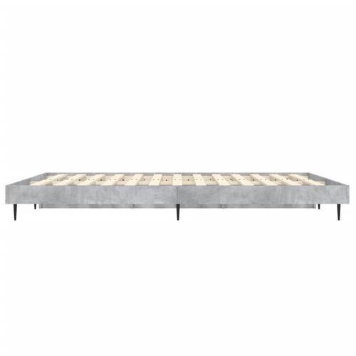 Sengestel 140x190 cm konstrueret træ betongrå