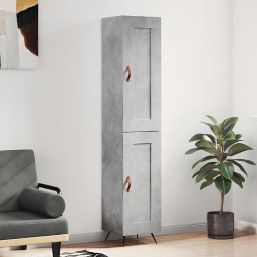 Højskab i konstrueret træ - 34,5 × 34 × 180 cm, betongrå