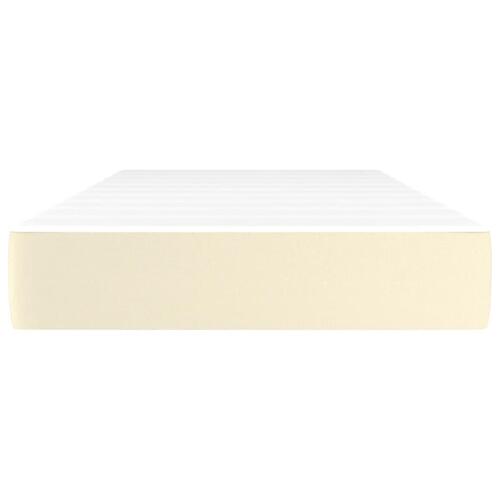 Springmadras med pocketfjedre 100x200x20 cm kunstlæder creme