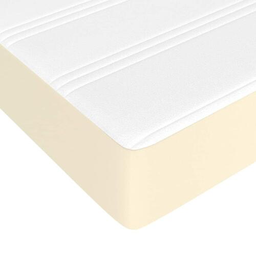 Springmadras med pocketfjedre 100x200x20 cm kunstlæder creme