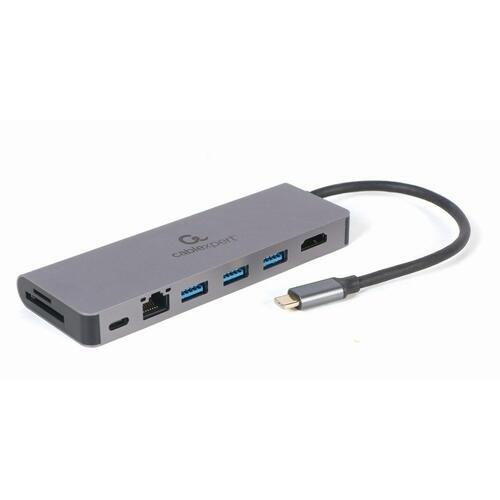 USB-C Hub GEMBIRD A-CM-COMBO5-05 5 i 1 Sølvfarvet 100 W