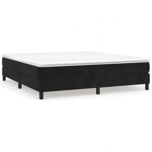 Boxspring sengeramme i fløjl - sort 180×200 cm