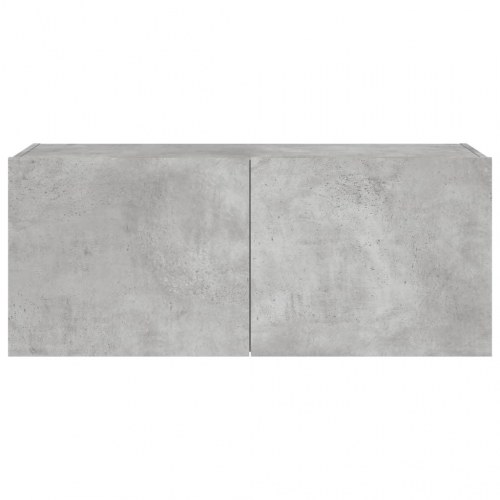 Væghængt tv-bord med LED-lys 100 x 35 x 41 cm - betongrå