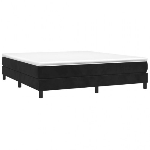 Boxspring sengeramme i fløjl - sort 180×200 cm