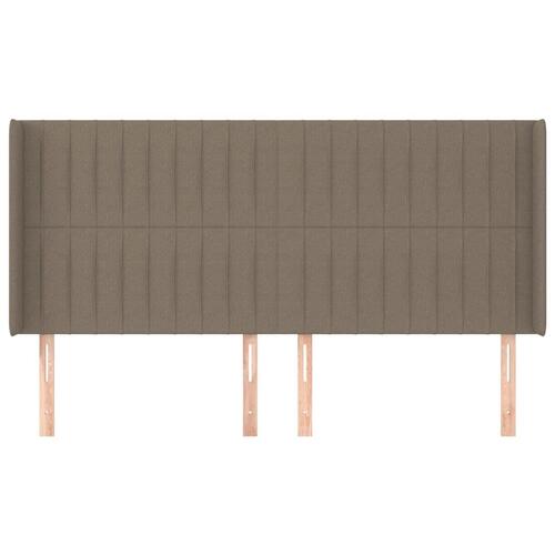 Sengegavl med kanter 203x16x118/128 cm stof gråbrun