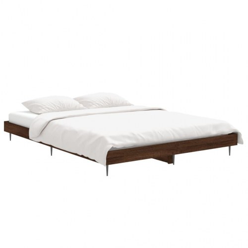 Sengeramme 140x190 cm uden madras konstrueret træ brunt eg