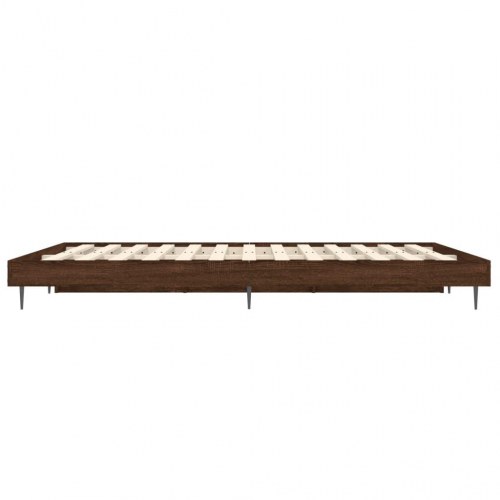 Sengeramme 140x190 cm uden madras konstrueret træ brunt eg