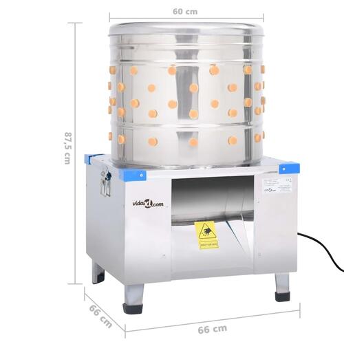 Plukkemaskine 156 fingre 1500 W rustfrit stål