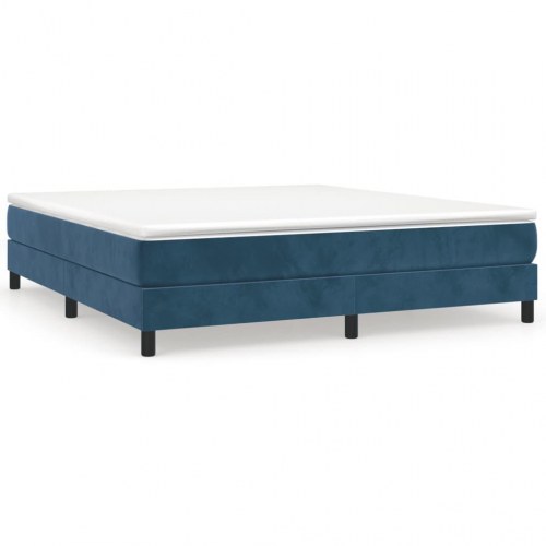 Boxspring sengeramme i fløjl - mørkeblå 180 x 200 cm