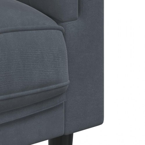 2-personers sofa i velour med hynder - mørkegrå