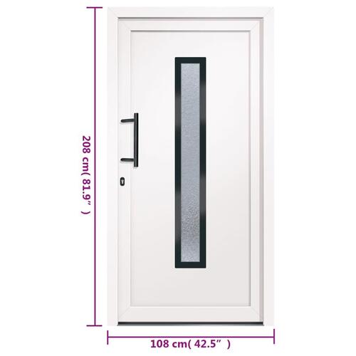 Hoveddør 108x208 cm PVC hvid