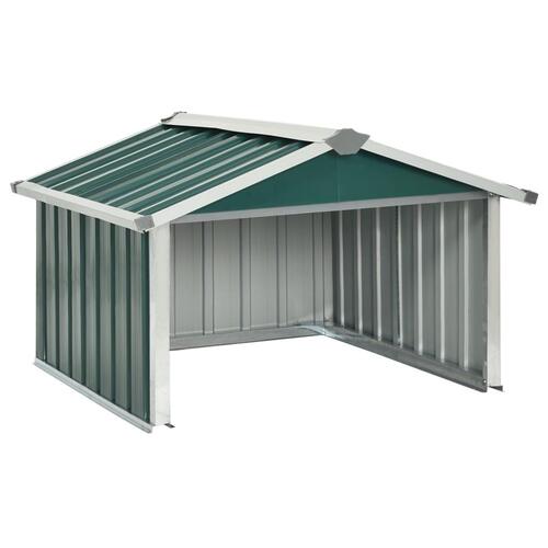 Garage til robotplæneklipper 92x97x63 cm galvaniseret stål grøn