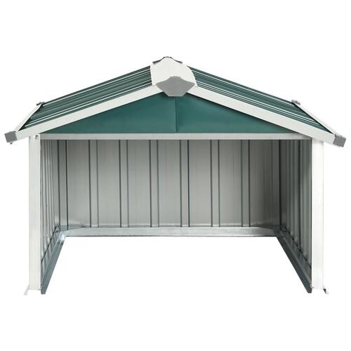 Garage til robotplæneklipper 92x97x63 cm galvaniseret stål grøn