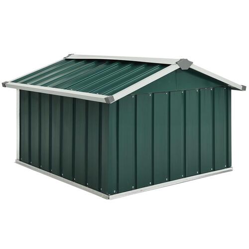 Garage til robotplæneklipper 92x97x63 cm galvaniseret stål grøn