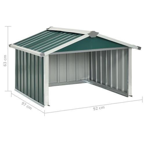 Garage til robotplæneklipper 92x97x63 cm galvaniseret stål grøn