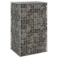 Gabionvæg med dæksler 60x50x100 cm galvaniseret stål